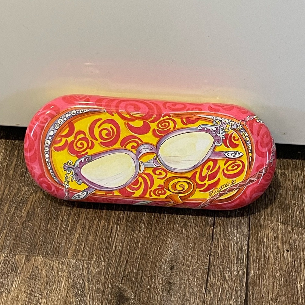 Vintage Brighton Readers Glasses Eyeglasses Sunglasses Metal Tin Case